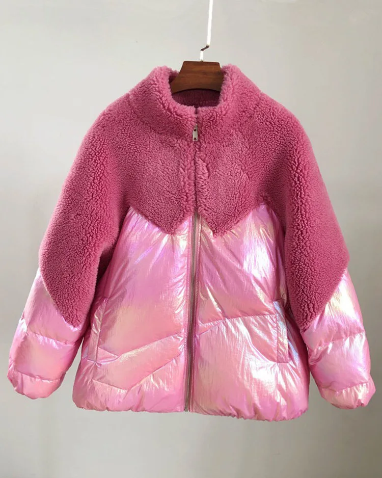 rose Red Новинка зимы частицы куртка на гусином пуху 930 - Цвет: rose Red