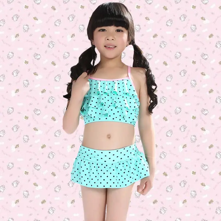 

CHILDREN'S Bikini New Style Boxer Skirt Bathing Suit Medium-sized Child Tour Bathing Suit 10-13-Year-Old