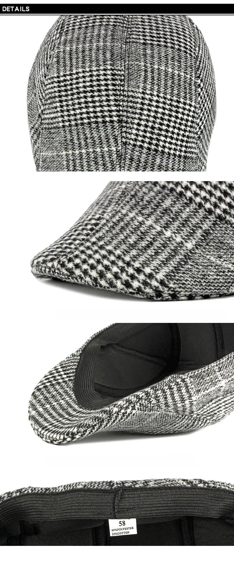 Fibonacci New Autumn Winter Beret Hats Retro Middle Age Old Age Plaid Men Newsboy Cap