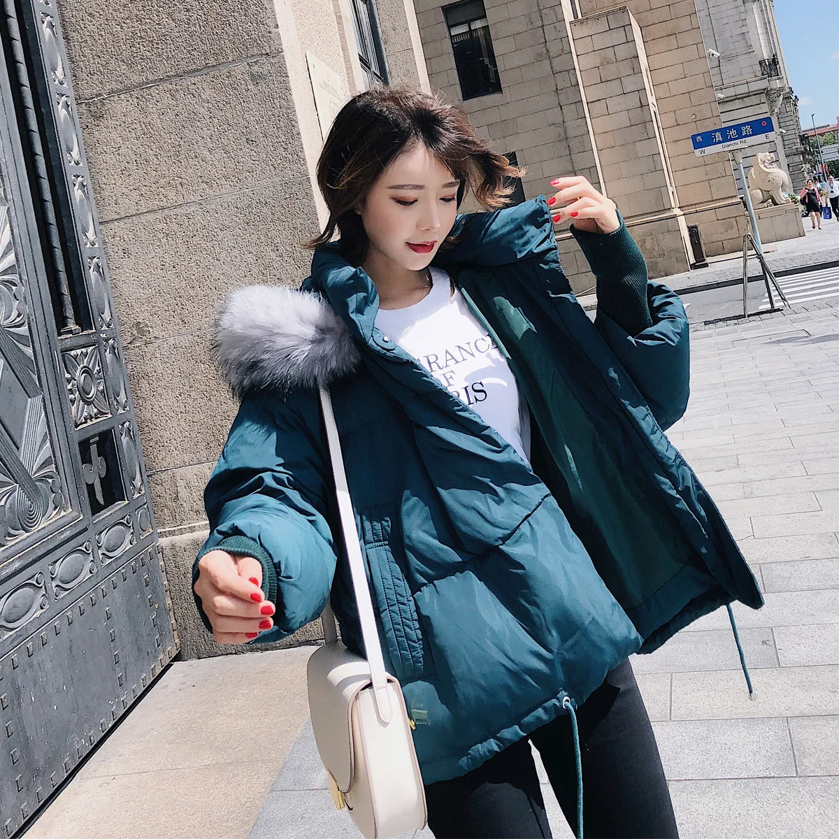 

Short Cotton Coat Women's 2019 New Style Korean-style Loose-Fit INS down Coat Thick Cotton-padded Jacket down Feather Cotton-pad