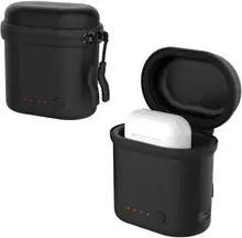 Smatree 1500mAh 80 Hours  Protective Carrying Charging Box Compatible with The Charging Case for AirPods 2 & 1 (Black)