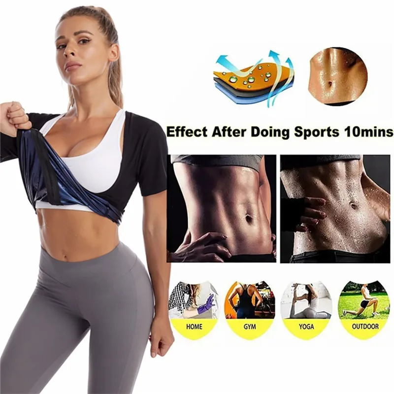 leonisa shapewear Women Sauna Shaper Tops Long Sleeve Thermo Sweat Shapewear Slimming Zipper Waist Trainer Corset Gym Fitness Hot Workout Shirt backless shapewear