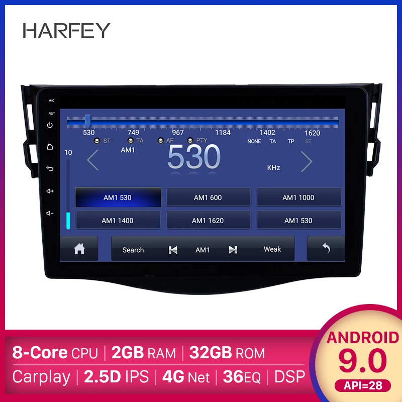 Автомагнитола Harfey на Android 9 0 для Toyota RAV4 2007 2013 сенсорный HD экран дюймов GPS навигация