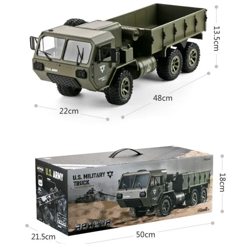 

1:16 Military Truck Six-drive Simulation Army Card Full Proportional Differential Remote Control Toy Car FY004 Rc Car
