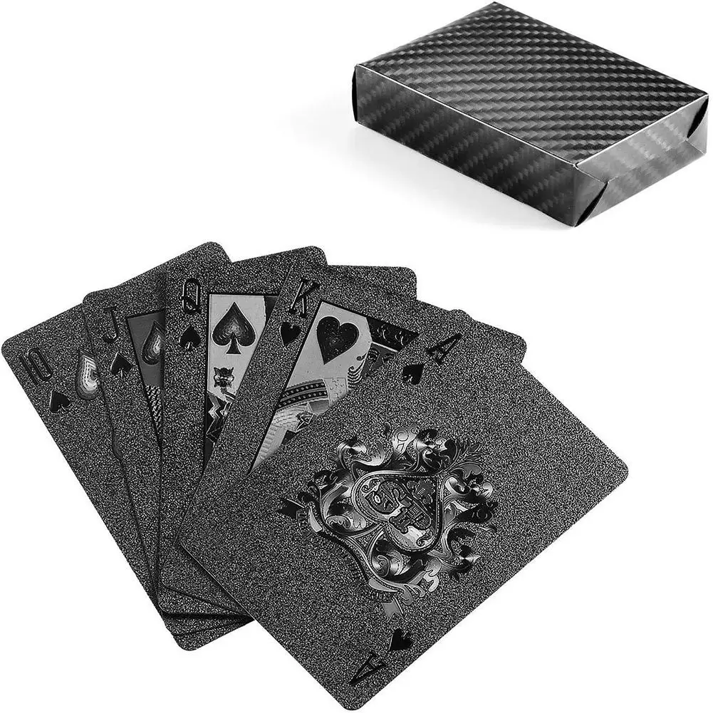 Precio reducido Juego de cartas de póker de PVC, juego de cartas de plástico resistentes al agua, Color negro, juegos de cartas de póker, herramienta de trucos de magia clásica bWwnMyEEMY9