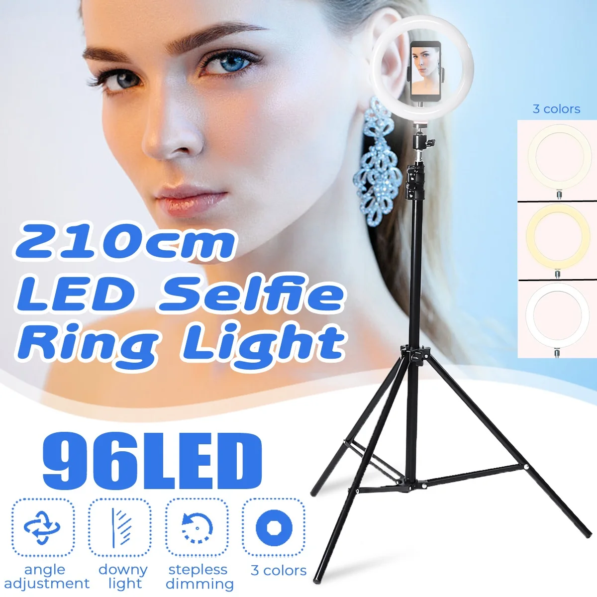  Photography Table LED Light Tripod Ring Lamp Adjustable Video Live 3200-6500k Photo Studio Selfie S