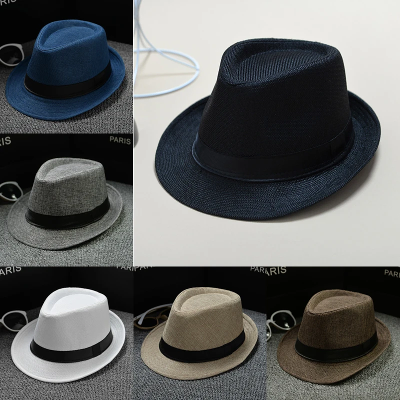 30 унисекс соломенная фетровая шляпа от солнца Панама Trilby Crushable Мужская Дамская Складная Дорожная шляпа с черным поясом Лидер продаж Кепка Прямая поставка