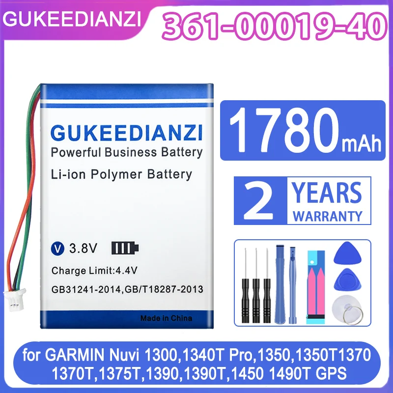 GUKEEDIANZI Replacement Battery 361 00019 40 1780mAh For GARMIN Nuvi