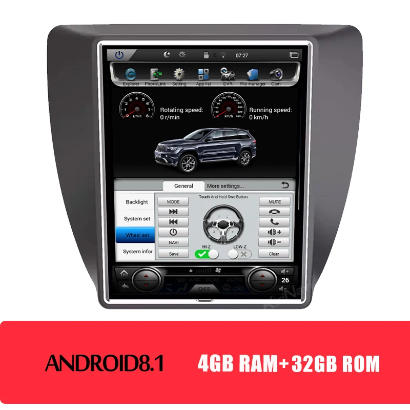 Android Car Radio KiriNavi Tesla стиль вертикальный экран 10,4 ”1Din Android 8,1 Автомагнитола для Volkswagen VW Sagitar автомобильный dvd-плеер gps навигация 4G - Цвет: Android Car Radio