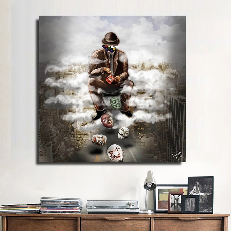 Canvas Paintings Different Colors Mask and Makers Poster Oil Painting Wall Art Living Room Bedroom Decorative | Дом и сад