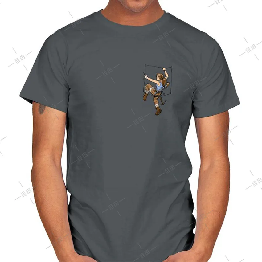 Pocket Raider футболка геймеры герой Лара Крофт pocket tee tomb raider