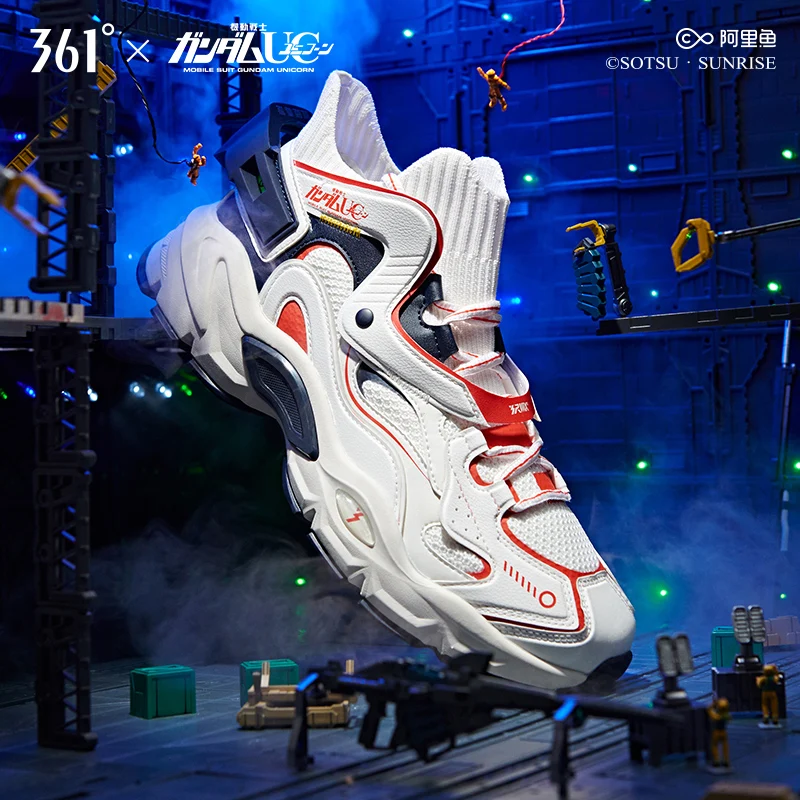361 GUNDAM прогулочная обувь Новое поступление вторая серия Единорог Дышащие Беговые Спортивные кроссовки Ограниченная серия 671936702F