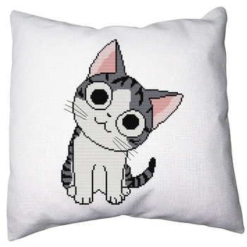 

Everlasting love Lovely cat Chinese cross stitch kits Ecological cotton stamped printed 11CT DIY gift Christmas decorations gift