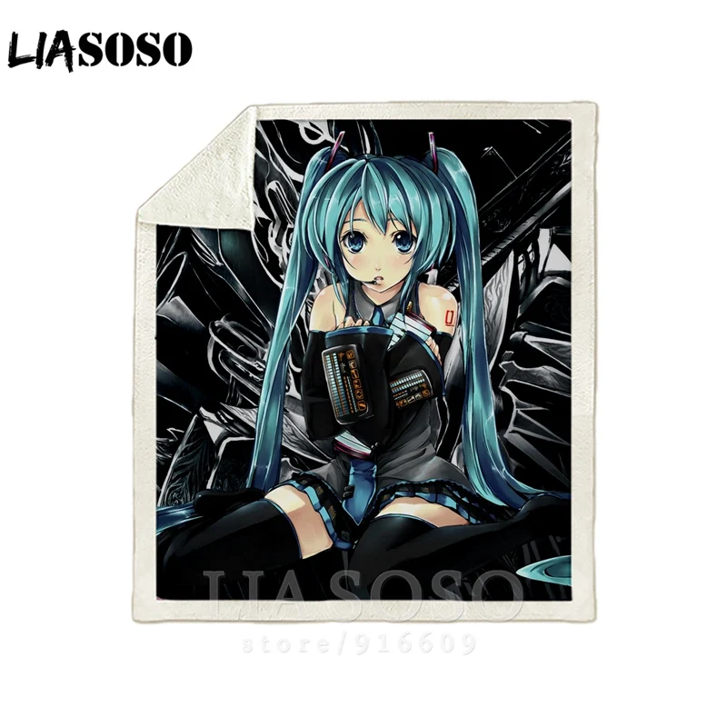 19 Диван-кровать с рисунком офисное Вокалоид Hatsune Miku сексуальные Harajuku набивное одеяло-покрывало детское дорожное одеяло квилт для софы A23 - Цвет: 19