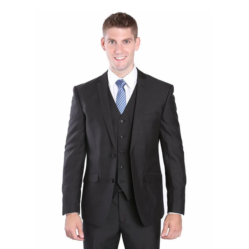 

Custom Made Black Silm Fit Best Man Suit Groomsman Tuxedos Men's Wedding/Prom 3 Piece Suits Groom Suits (Jacket+Vest+Pants) Y285
