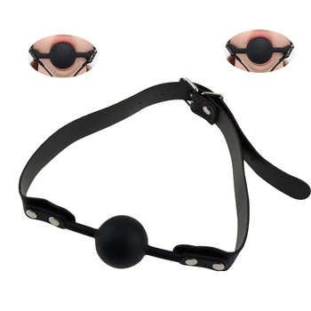S/L Silicone Open Breathable Mouth Gag Sex Bondage BDSM Fetish Mouth Restraints Sex Toy Ball Gag Exotic Accessories 2