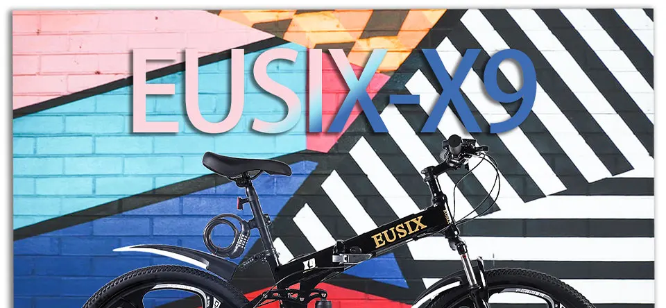 EUSIX X9 26 дюймов 21 скорость алюминиевый сплав складной горный велосипед с двойным дисковым тормозом для мужчин и женщин MTB Shimano дорожный велосипед