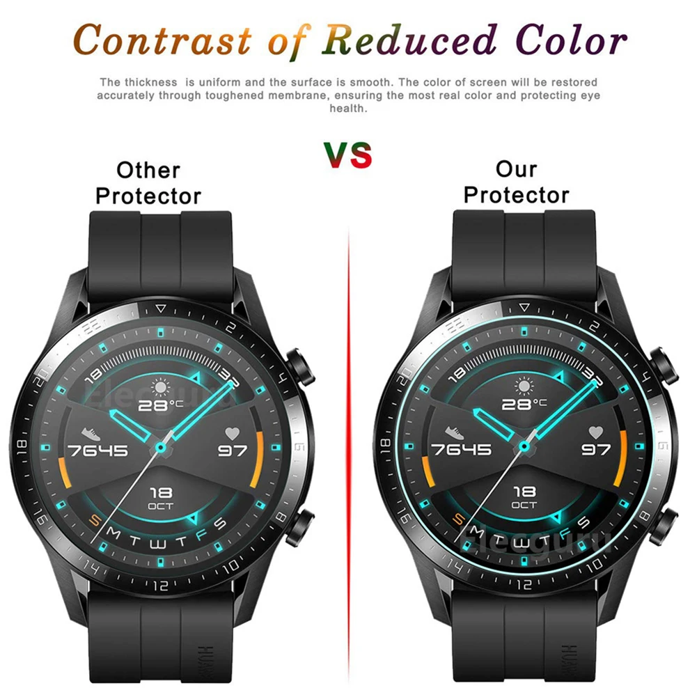 3 шт./компл. закаленное Стекло Smart Watch Защитная пленка для huawei GT 2 Смарт-часы тонкой работы Аксессуары для часов