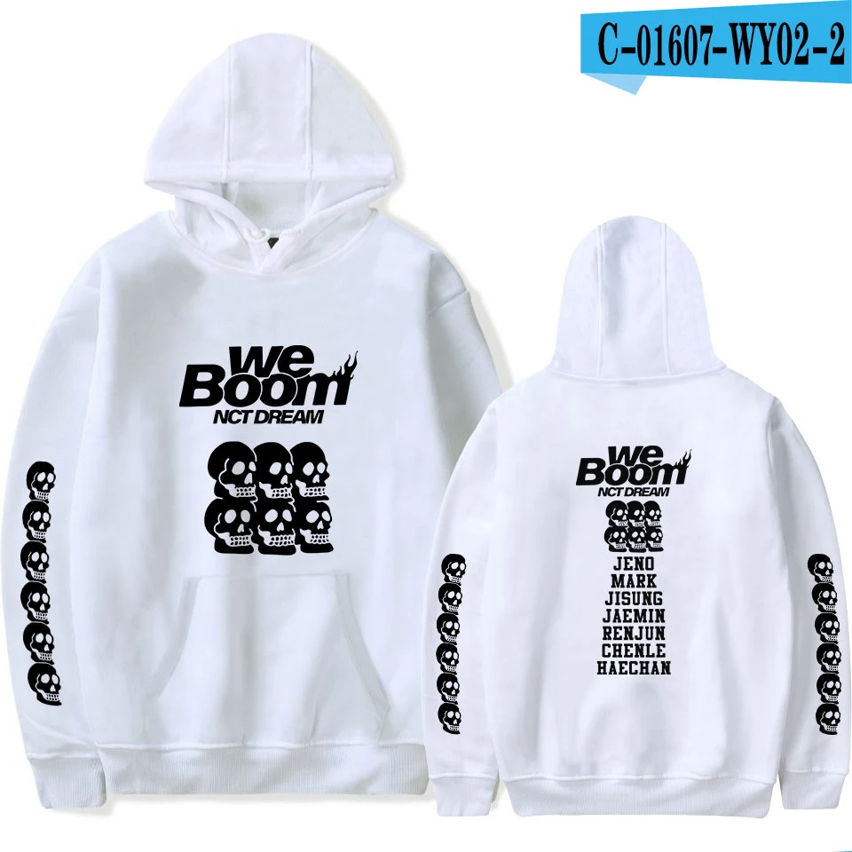 white K-pop NCT Dream альбом мы бум печатных толстовки для женщин/мужчин повседневная одежда KPOP верхняя одежда негабаритных толстовки Толстовка - Цвет: white