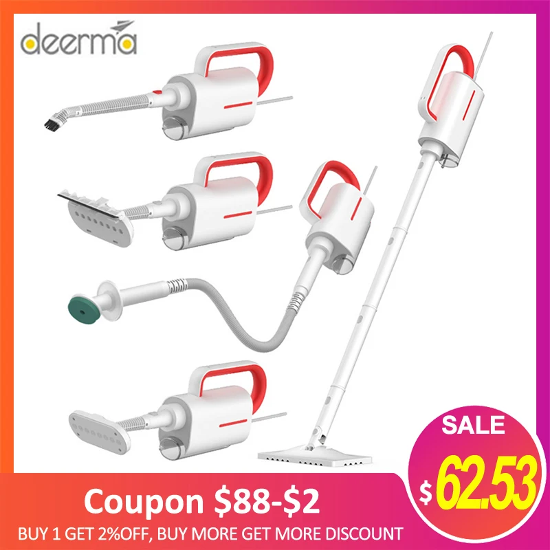 

Original Deerma ZQ610 Steam Cleaner Electric Handheld Steam Mop Floor cleaner free 5 Attachments Cleaning Vacuum Machine