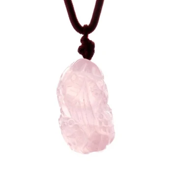 

Open light natural pink crystal pendant men and women The dragonfl