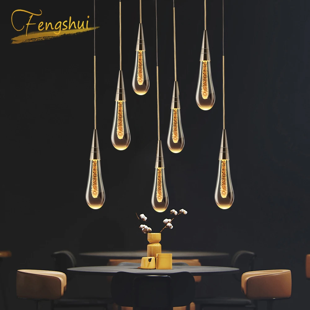 Nordic LED Crystal Pendant Lights Modern Staircase Living Room Villa Lamp Lighting Interior Decor Hanging Fixtures | Лампы и освещение