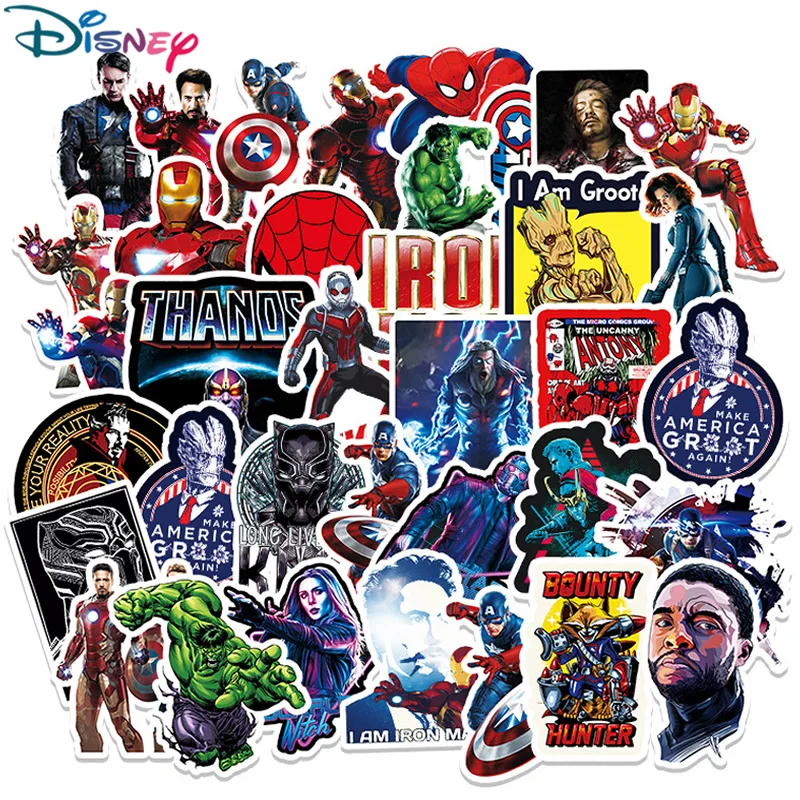 10pcs Avengers Stickers Action figures Super Heroes Kids Gift DIY PVC Stickers 