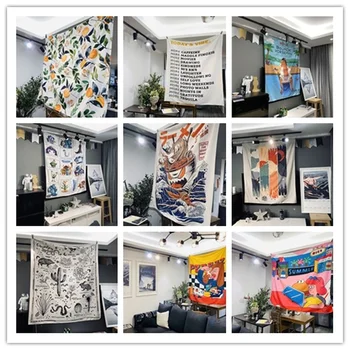 

April New Foreign Popular European and American Hipster Orange Decorative Cloth Hanging Cloth Background Cloth This Year