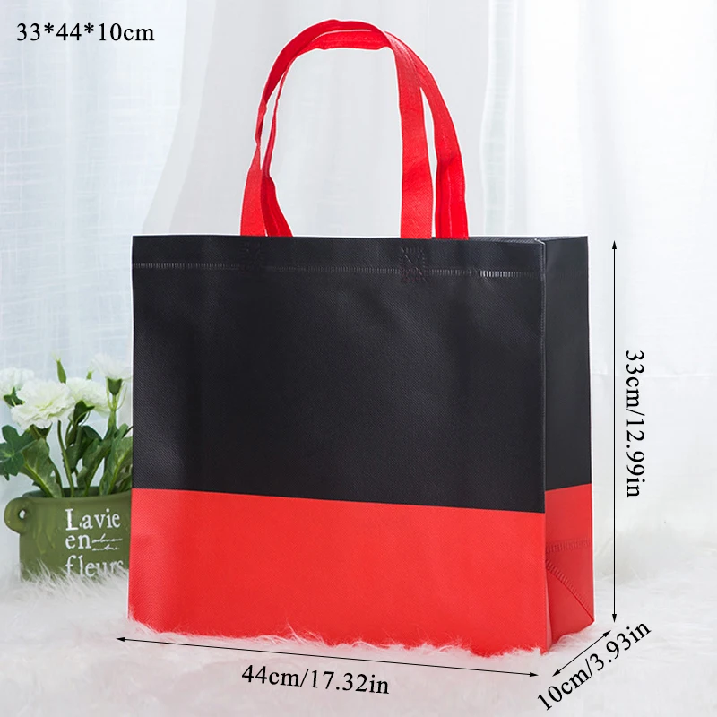 Многоразовая хозяйственная сумка Нетканая Большая вместительная складывающаяся сумка продуктовая сумка дорожная сумка для хранения женская сумка, дамская сумка прямоугольной формы, сумка продуктовые Эко сумки - Color: red L