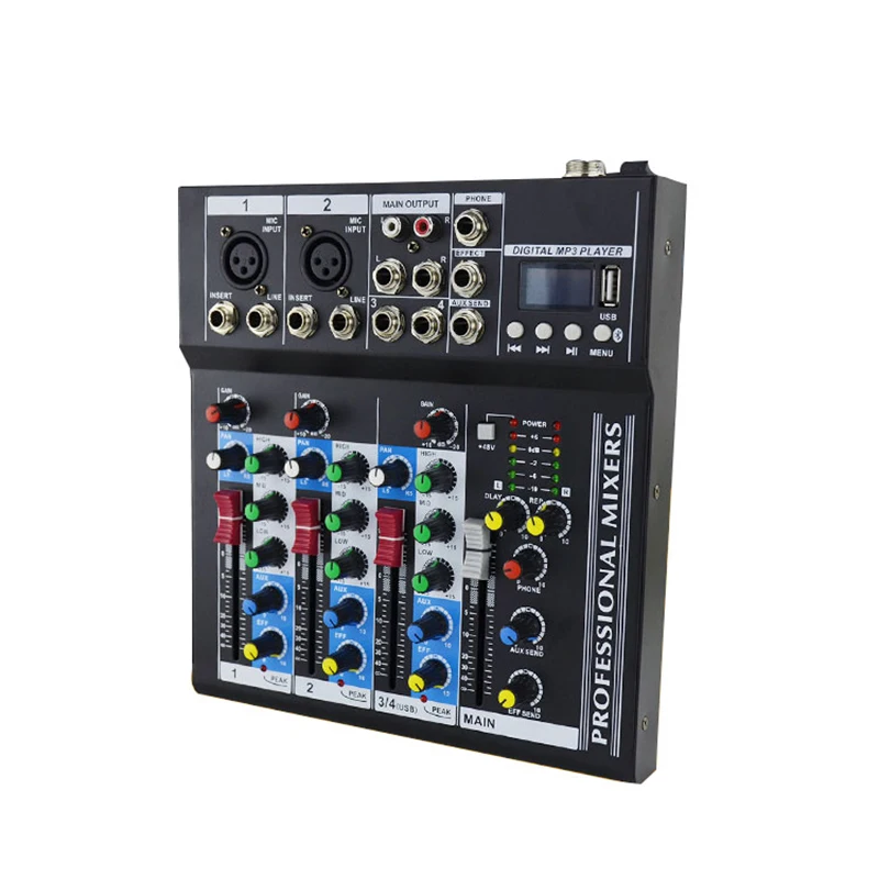 US $113.49 JAYETE 2020 Newest Portable Professional Mini 4 Channel USB Audio Mixer With Bluetooth Audio Console Sound Card Fit For Party