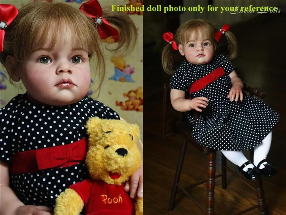 NPK 28 дюймов Tatiana reborn Baby doll kit DIY Неокрашенная пустая кукла набор Мягкий силиконовый винил