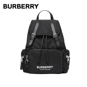 

BURBERRY Medium Rucksack Military Backpacks Logo Printing Zipped Pockets Buckle Canvas Leather Shoulder Bags For Women 80212611