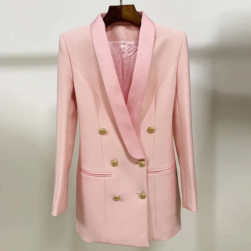 2020 Autumn Pink Black Sexy Party Blazer Dress Women Solid Button Suit Coat Female Outwear Long Jacket Blazers Mujer Vestidos