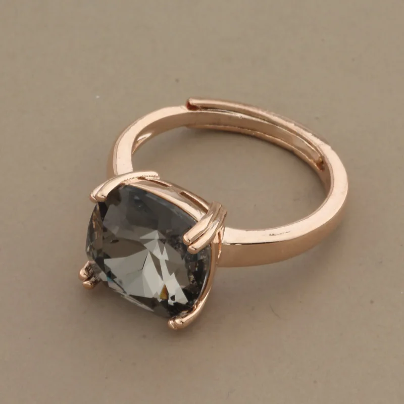 Wedding Ring Jewelry Trend Luxury Square Shape Classic Design for Women Party