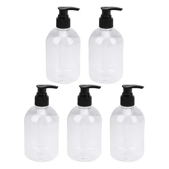 

5 Pcs 350ml Useful Shower Gel Bottles Containers Toiletry Bottles Refillable Shampoo Container Liquid Bottle for Home Bathroom (