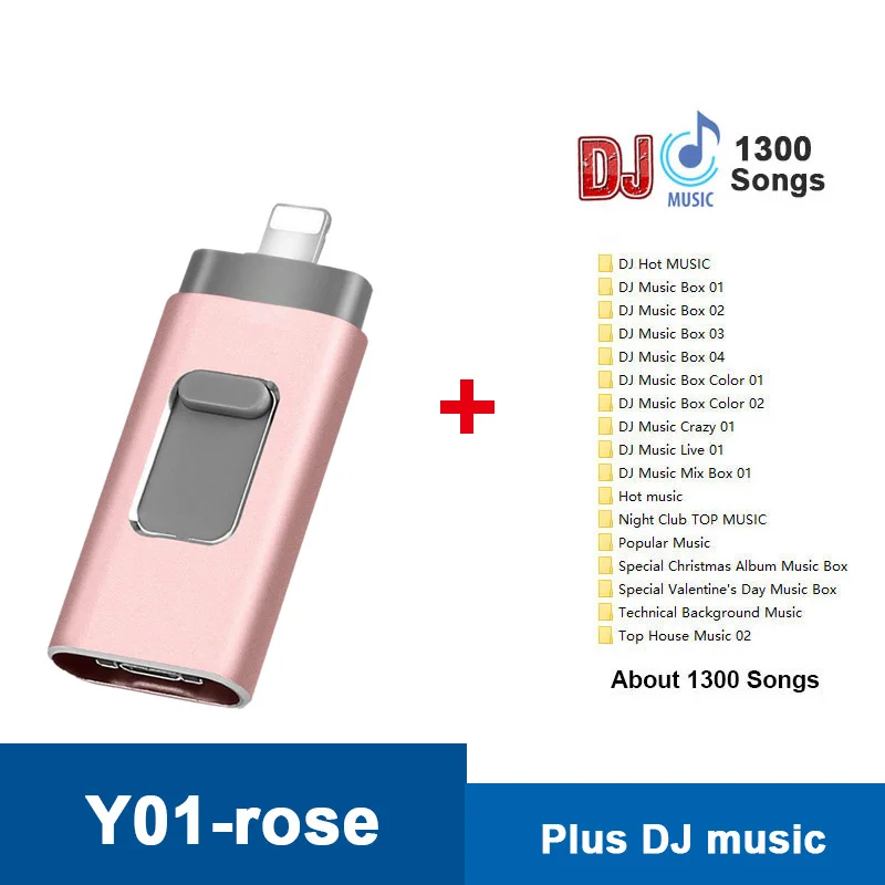 USB флэш-накопитель для iPhone X/8/7/7 Plus/6 Plus/6s/5/SE/ipad портативный флэш-накопитель 16 Гб 64 usb-шнур "сделай сам" Pendrive 128 ГБ оперативной памяти, 32 Гб встроенной памяти, с Тип c ФЛЕШКА флешка гитара - Цвет: Y01-USB2.0-R-DJ