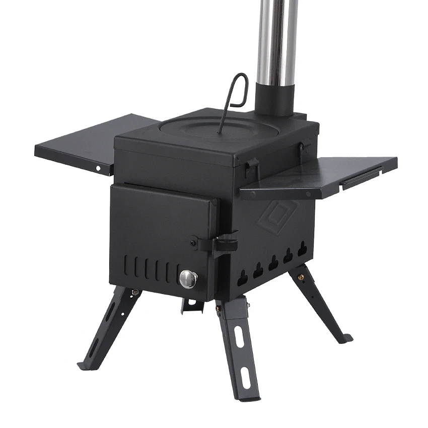 Outdoor Firewood Stove Portable Picnic Equipment Multi-Functional Carbon Steel Camping BBQ Folding Foldable Cooking Stove S Size