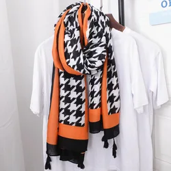2022 lady Autumn Spain Viscose Shawl Aztec Geometric Paisley Tassel Scarf Wrap Pashmina Snood Bufandas Muslim Hijab 180*90cm