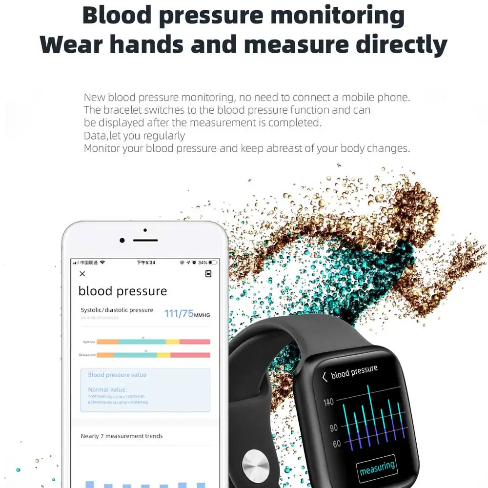 P90 Смарт-часы для мужчин полный сенсорный экран для сердечного ритма кровяное давление фитнес-трекер IP68 Водонепроницаемые спортивные женские Смарт-часы vs B57