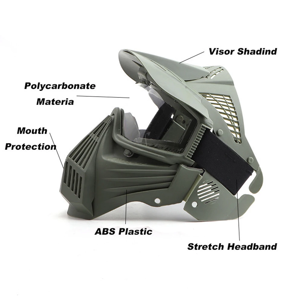 AIRSOFTA Military Tactical Airsoft PC Lens Mask Outdoor Hunting Field Paintball BB Gun Shooting Protective Safety Goggles Mask