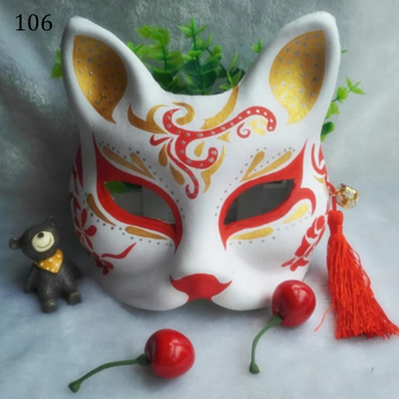 Anime Mask 106 Маска сычуаньской оперы, полумаска лисы для косплея, сценического шоу, танцев, вечерние, на Хэллоуин, прямая трансляция, реквизит для видеосъемки, маска - Цвет: Anime Mask 106