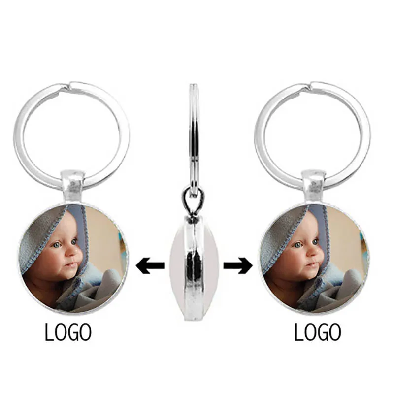 Custom Keychain Mom Gift Parents Photo Double-Sided Personalized Family Love Babys Dad