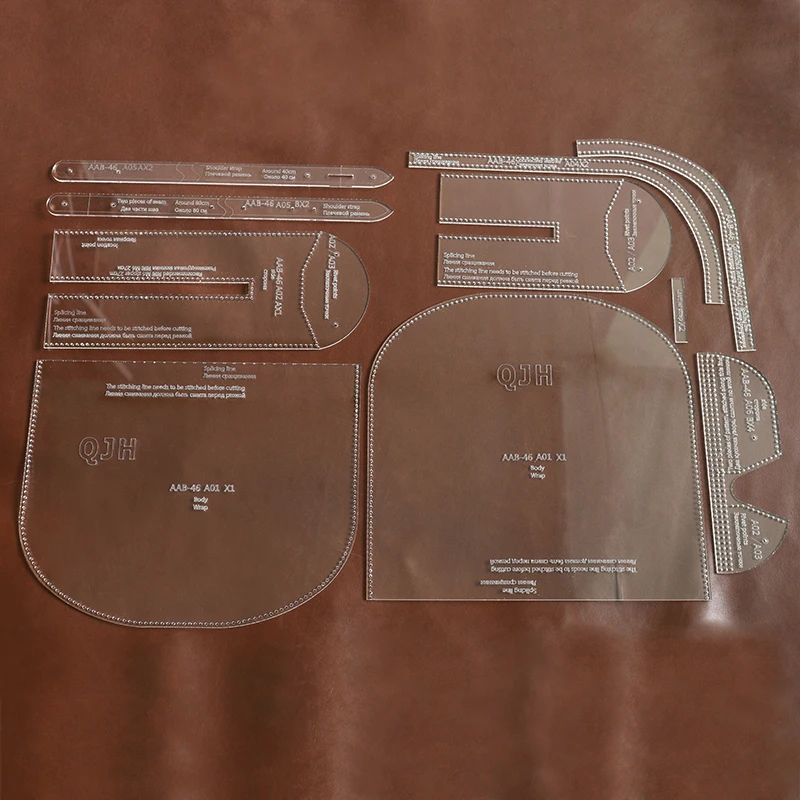 Leather Single Shoulder Bag Acrylic Template Mold Crossbody Bag Acrylic Pattern DIY Leather Craft Stencil Sewing Pattern