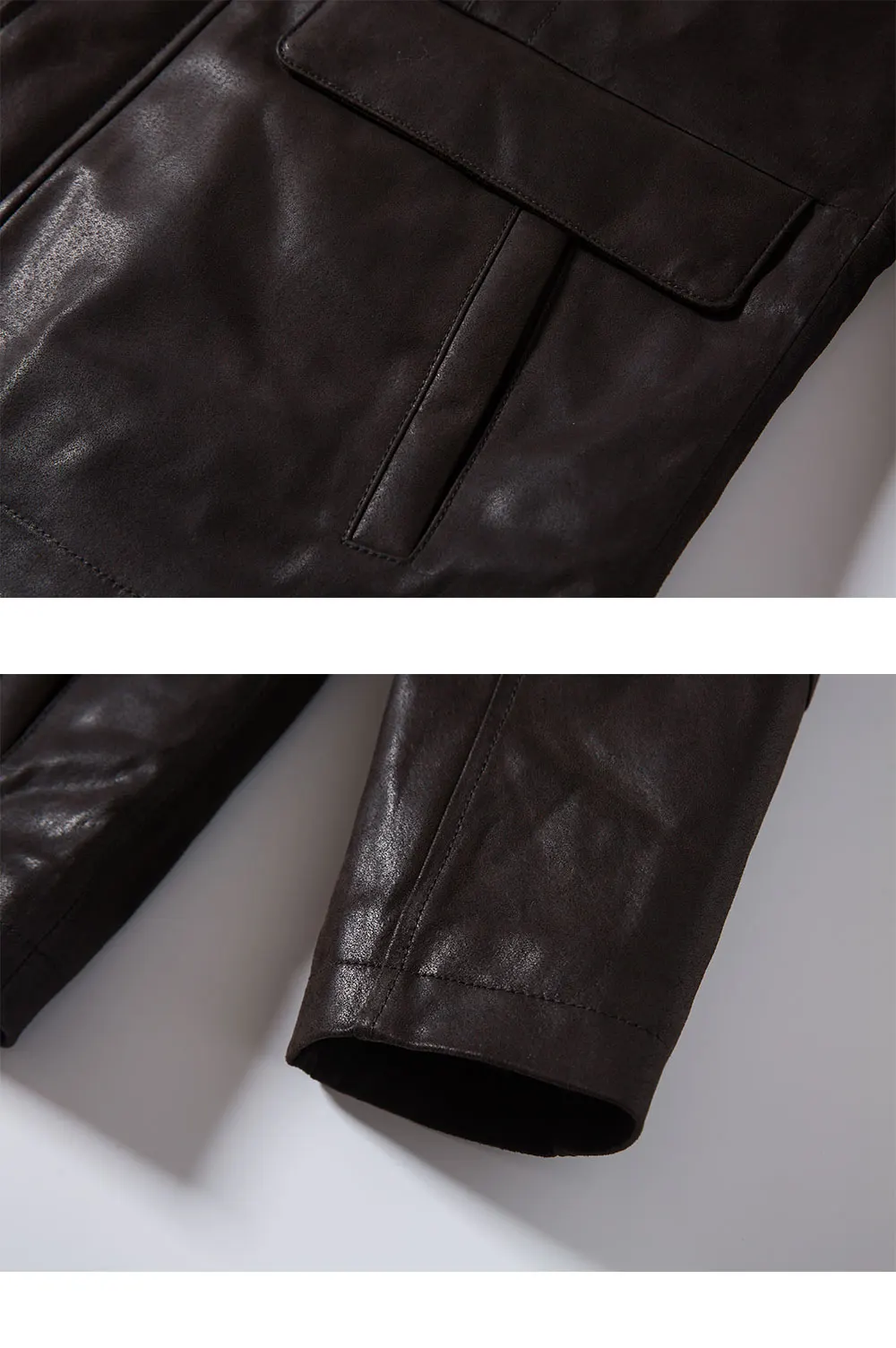 FLAVOR Men's Genuine Leather jacket with Cotton filled Warm coat cowhide jacket mens