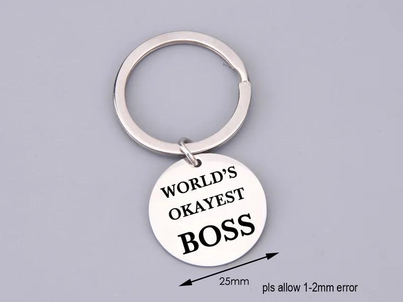 Брелок для ключей Boss Gift с гравировкой в мире, Лучший держатель для ключей Boss в мире, подарок для лучшего босса, простая модная сумка, Шарм
