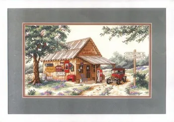 

egypt cotton Lovely Counted Cross Stitch Kit Yesteryear Miles Corners Mike's Garage Cabin House Home dim 13597