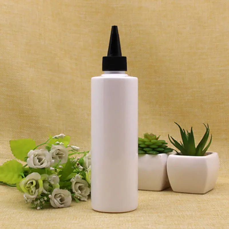 250ml 30pcs/lot Beautiful Liquid Needle Bottle Makeup Tools Empty Plastic Cosmetic Packaging Container Tip Dropper Bottle - Color: White And Black