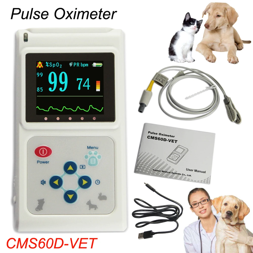 CMS60D-VET ветеринарный Пульсоксиметр портативное животное насыщение крови