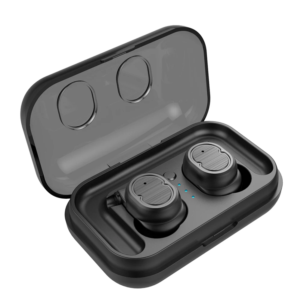 Черный TWS-8 стерео музыка Спорт Bluetooth 5,0 наушники со спортивными Ушными крючками 500 мАч зарядная коробка eadphones Беспроводная зарядная гарнитура - Цвет: Черный