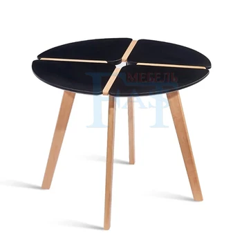 

Dining table Black paint table on beech legs new design kitchen table round table modern table diameter 90cm
